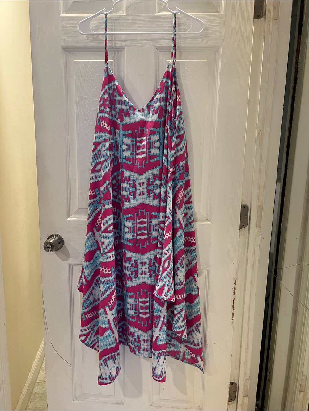 The Impeccable Pig Pink and Teal Patterned Maxi Dress